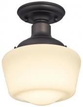 Westinghouse 6342200 - 7 in. 1 Light Semi-Flush Oil Rubbed Bronze Finish White Opal Glass