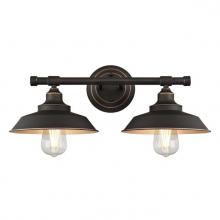 Westinghouse 6354800 - 2 Light Wall Fixture Oil Rubbed Bronze Finish with Highlights