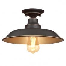 Westinghouse 6370300 - 12 in. 1 Light Semi-Flush Oil Rubbed Bronze Finish with Highlights