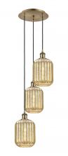 Innovations Lighting 113B-3P-AB-G460-7ME - Preston Cylinder - 3 Light - 13 inch - Antique Brass - Cord Hung - Multi Pendant