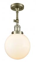 Innovations Lighting 201F-AB-G201-8-LED - Beacon - 1 Light - 8 inch - Antique Brass - Adjustable Semi-Flush Mount