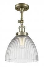 Innovations Lighting 201F-AB-G222-LED - Seneca Falls - 1 Light - 10 inch - Antique Brass - Adjustable Semi-Flush Mount