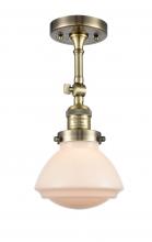 Innovations Lighting 201F-AB-G321-LED - Olean - 1 Light - 7 inch - Antique Brass - Adjustable Semi-Flush Mount