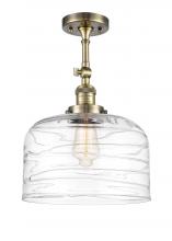 Innovations Lighting 201F-AB-G713-L-LED - Bell - 1 Light - 12 inch - Antique Brass - Adjustable Semi-Flush Mount