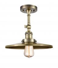 Innovations Lighting 201F-AB-MFR-AB-12-LED - Railroad - 1 Light - 12 inch - Antique Brass - Adjustable Semi-Flush Mount