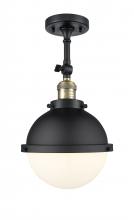 Innovations Lighting 201F-BAB-HFS-81-BK-LED - Hampden - 1 Light - 9 inch - Black Antique Brass - Adjustable Semi-Flush Mount