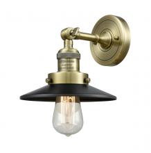 Innovations Lighting 203-AB-M6-LED - Railroad - 1 Light - 8 inch - Antique Brass - Adjustable Sconce