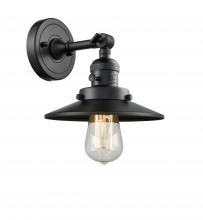 Innovations Lighting 203SW-BK-M6 - Railroad - 1 Light - 8 inch - Matte Black - Adjustable Sconce