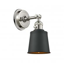 Innovations Lighting 203SWBP-PN-M9-BK - Addison - 1 Light - 5 inch - Polished Nickel - Adjustable Sconce