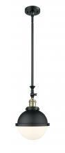 Innovations Lighting 206-BAB-HFS-81-BK - Hampden - 1 Light - 9 inch - Black Antique Brass - Stem Hung - Adjustable Mini Pendant