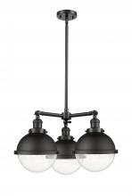 Innovations Lighting 207-BK-HFS-84-BK-LED - Hampden - 3 Light - 22 inch - Matte Black - Stem Hung - Chandelier