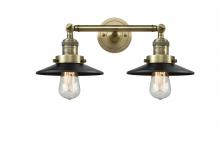 Innovations Lighting 208-AB-M6-LED - Railroad - 2 Light - 18 inch - Antique Brass - Adjustable Bath Vanity Light