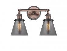 Innovations Lighting 208BP-ACBK-G63 - Cone - 2 Light - 16 inch - Antique Copper - Adjustable Bath Vanity Light