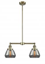 Innovations Lighting 209-AB-G173-LED - Fulton - 2 Light - 21 inch - Antique Brass - Stem Hung - Adjustable Island Light