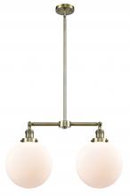 Innovations Lighting 209-AB-G201-10-LED - Beacon - 2 Light - 25 inch - Antique Brass - Stem Hung - Adjustable Island Light