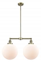 Innovations Lighting 209-AB-G201-12-LED - Beacon - 2 Light - 27 inch - Antique Brass - Stem Hung - Adjustable Island Light