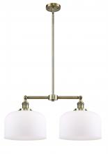 Innovations Lighting 209-AB-G71-L-LED - Bell - 2 Light - 21 inch - Antique Brass - Stem Hung - Adjustable Island Light