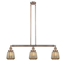 Innovations Lighting 213-AC-G146 - Chatham - 3 Light - 39 inch - Antique Copper - Stem Hung - Adjustable Island Light