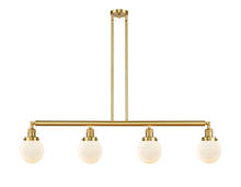 Innovations Lighting 214-SG-G201-6-LED - Beacon - 4 Light - 51 inch - Satin Gold - Stem Hung - Adjustable Island Light