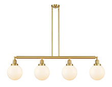 Innovations Lighting 214-SG-G201-8 - Beacon - 4 Light - 53 inch - Satin Gold - Stem Hung - Adjustable Island Light