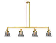 Innovations Lighting 214-SG-G63-LED - Cone - 4 Light - 51 inch - Satin Gold - Stem Hung - Adjustable Island Light