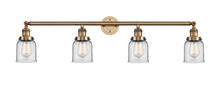 Innovations Lighting 215-BB-G52 - Bell - 4 Light - 42 inch - Brushed Brass - Adjustable Bath Vanity Light