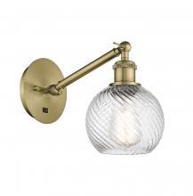 Innovations Lighting 317-1W-AB-G1214-6 - Small Twisted Swirl 1 Light Sconce part of the Ballston Collection