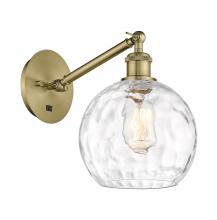 Innovations Lighting 317-1W-AB-G1215-8-LED - Athens Water Glass - 1 Light - 8 inch - Antique Brass - Adjustable Sconce