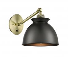 Innovations Lighting 317-1W-AB-M14-BK-LED - Adirondack - 1 Light - 8 inch - Antique Brass - Adjustable Sconce