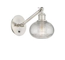 Innovations Lighting 317-1W-SN-G555-6CL - Ithaca - 1 Light - 6 inch - Brushed Satin Nickel - Adjustable Sconce