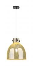 Innovations Lighting 410-1PM-BK-G412-12ME - Newton Bell - 1 Light - 12 inch - Matte Black - Cord hung - Pendant