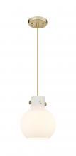 Innovations Lighting 410-1PS-CB-G410-8WH - Newton Sphere - 1 Light - 8 inch - Champagne Bronze - Cord hung - Mini Pendant