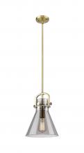 Innovations Lighting 410-1SM-BB-G411-10SM - Newton Cone - 1 Light - 10 inch - Brushed Brass - Mini Pendant