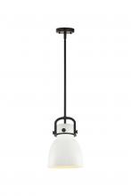 Innovations Lighting 410-1SS-BK-M412-8W - Newton Bell - 1 Light - 8 inch - Matte Black - Mini Pendant
