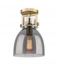 Innovations Lighting 411-1F-BB-G412-8SM - Newton Bell - 1 Light - 8 inch - Brushed Brass - Semi-Flush Mount