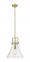 Innovations Lighting 411-1SM-BB-G411-12CL - Newton Cone - 1 Light - 12 inch - Brushed Brass - Mini Pendant