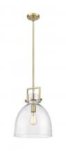 Innovations Lighting 411-1SM-BB-G412-12SDY - Newton Bell - 1 Light - 12 inch - Brushed Brass - Mini Pendant