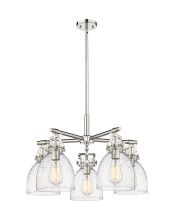 Innovations Lighting 411-5CR-PN-G412-7SDY - Newton Bell - 5 Light - 26 inch - Polished Nickel - Chandelier