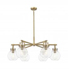 Innovations Lighting 411-6CR-BB-G410-7CL - Newton Sphere - 6 Light - 26 inch - Brushed Brass - Chandelier