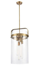 Innovations Lighting 413-4S-BB-12CL - Pilaster - 4 Light - 12 inch glass - Brushed Brass - Stem hung - Pendant