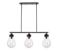 Innovations Lighting 414-3I-BK-8CL-LED - Genesis - 3 Light - 39 inch - Matte Black - Stem hung - Island Light