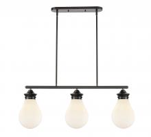 Innovations Lighting 414-3I-BK-G4141-8-LED - Genesis - 3 Light - 39 inch - Matte Black - Stem hung - Island Light