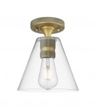 Innovations Lighting 434-1F-BB-GBC-82 - Crown Point - 1 Light - 8 inch - Brushed Brass - Flush Mount