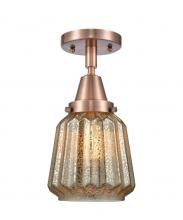 Innovations Lighting 447-1C-AC-G146-LED - Chatham - 1 Light - 7 inch - Antique Copper - Semi-Flush Mount