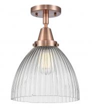 Innovations Lighting 447-1C-AC-G222-LED - Seneca Falls - 1 Light - 10 inch - Antique Copper - Semi-Flush Mount
