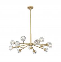 Innovations Lighting 465-14CR-BB-G465-CL - Aurora - 14 Light - 28 inch - Brushed Brass - Chandelier