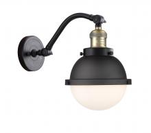 Innovations Lighting 515-1W-BAB-HFS-61-BK-LED - Hampden - 1 Light - 7 inch - Black Antique Brass - Adjustable Sconce