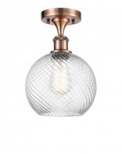 Innovations Lighting 516-1C-AC-G1214-8 - Twisted Swirl 1 Light Semi-Flush Mount part of the Ballston Collection
