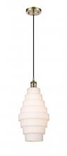 Innovations Lighting 516-1P-AB-G671-8 - Cascade - 1 Light - 8 inch - Antique Brass - Cord hung - Mini Pendant