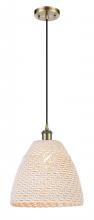 Innovations Lighting 516-1P-AB-NBD-12-NAT - Bristol Natural - 1 Light - 6 inch - Antique Brass - Cord hung - Mini Pendant